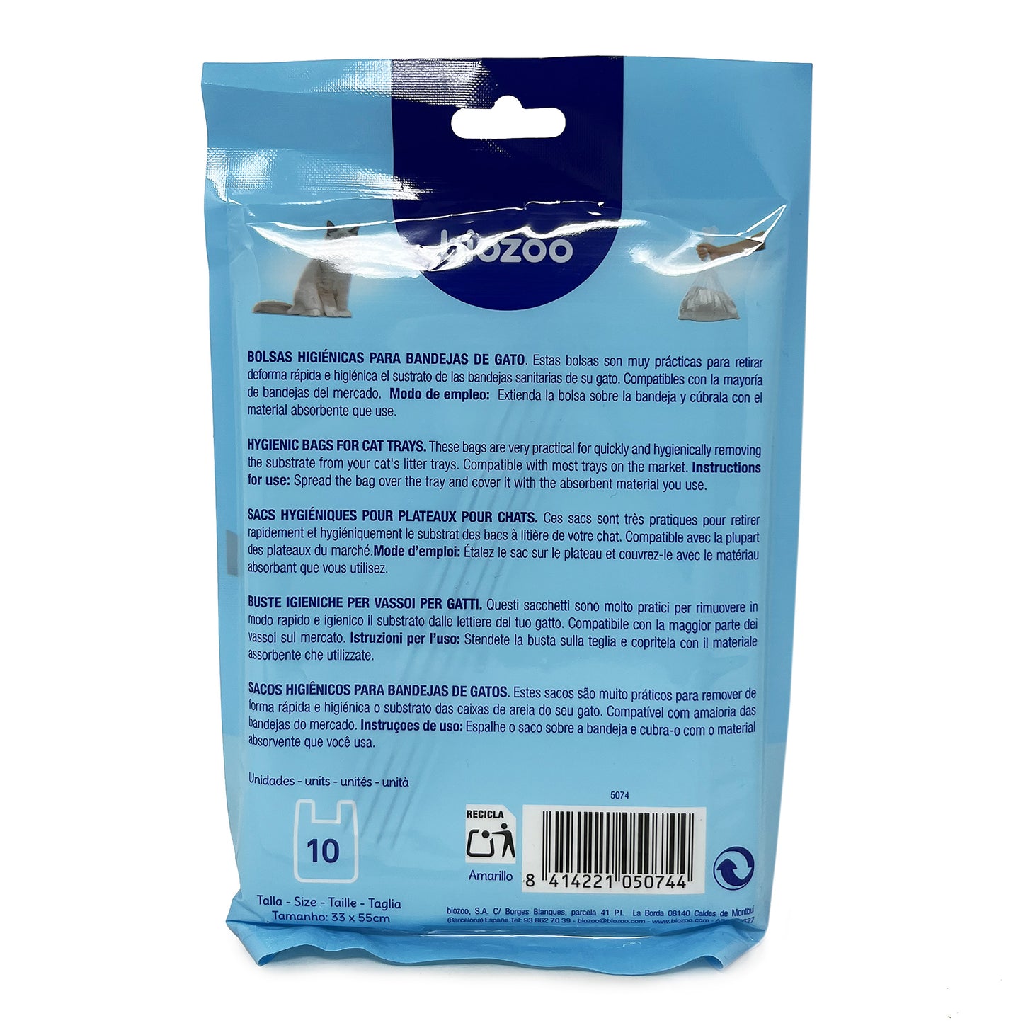 Cat Sanitary Bags 10uds 53x33 cm
