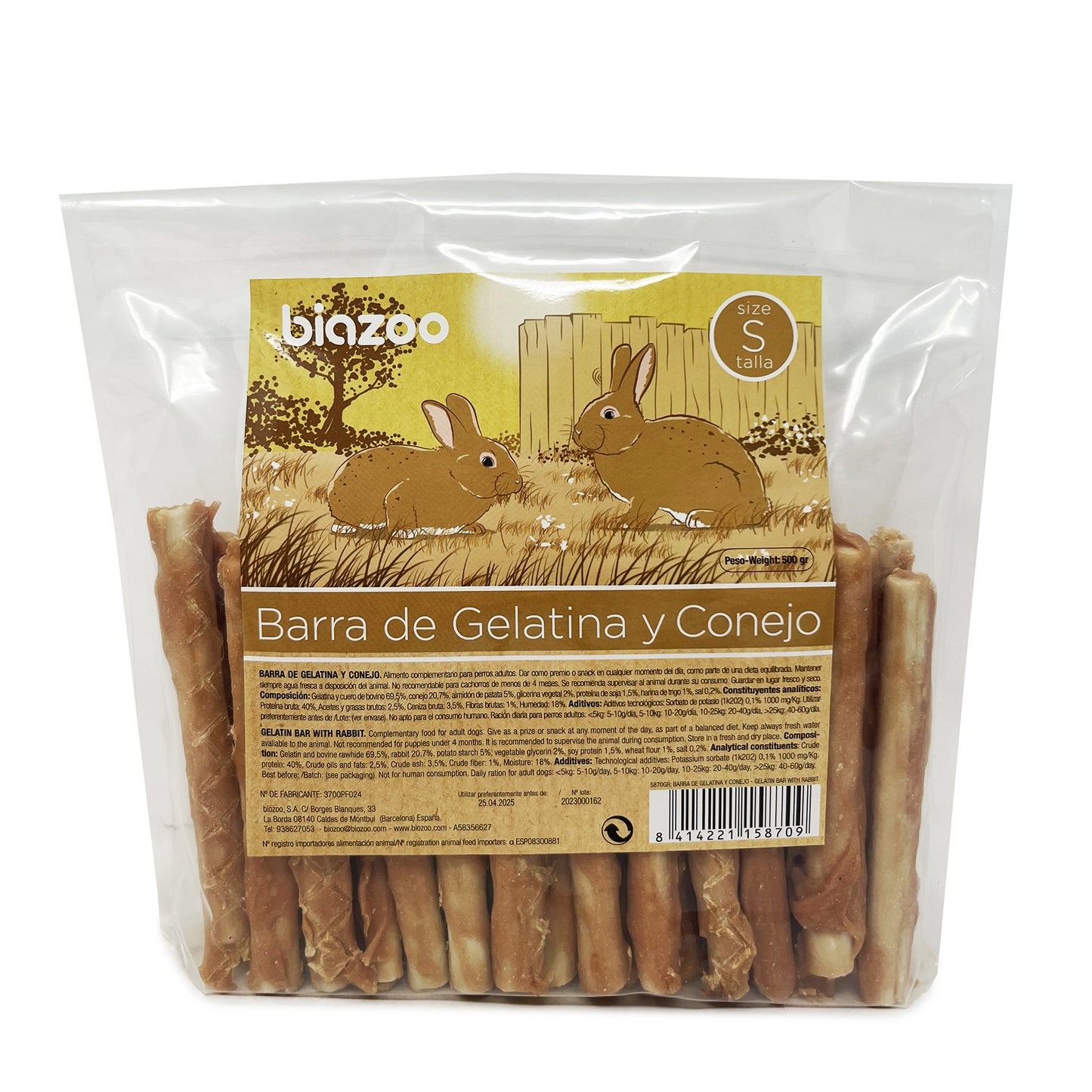 Barritas de Gelatina con Conejo 500 g