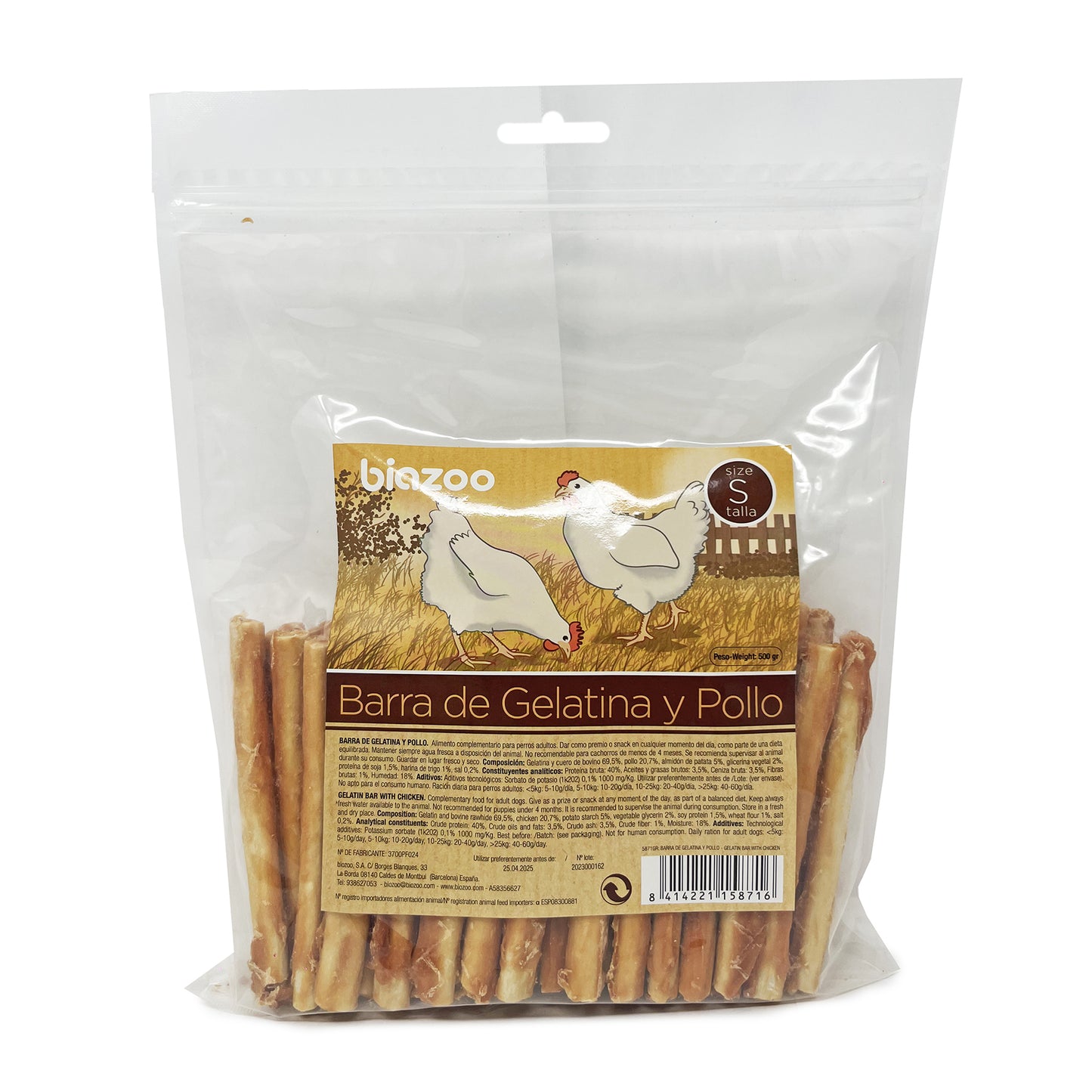 Gelatin bar with chicken 500grs