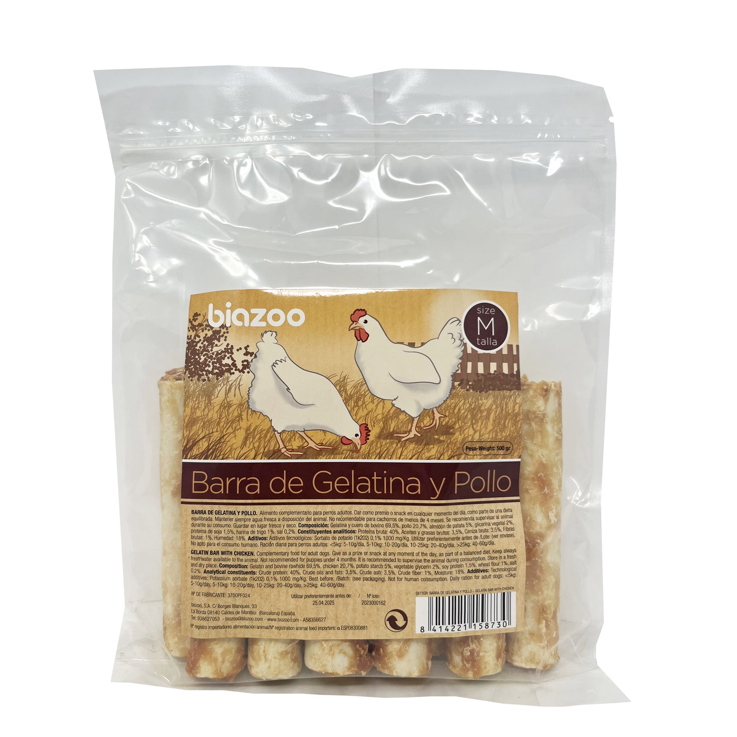 Barrita de gelatina con pollo 500 g