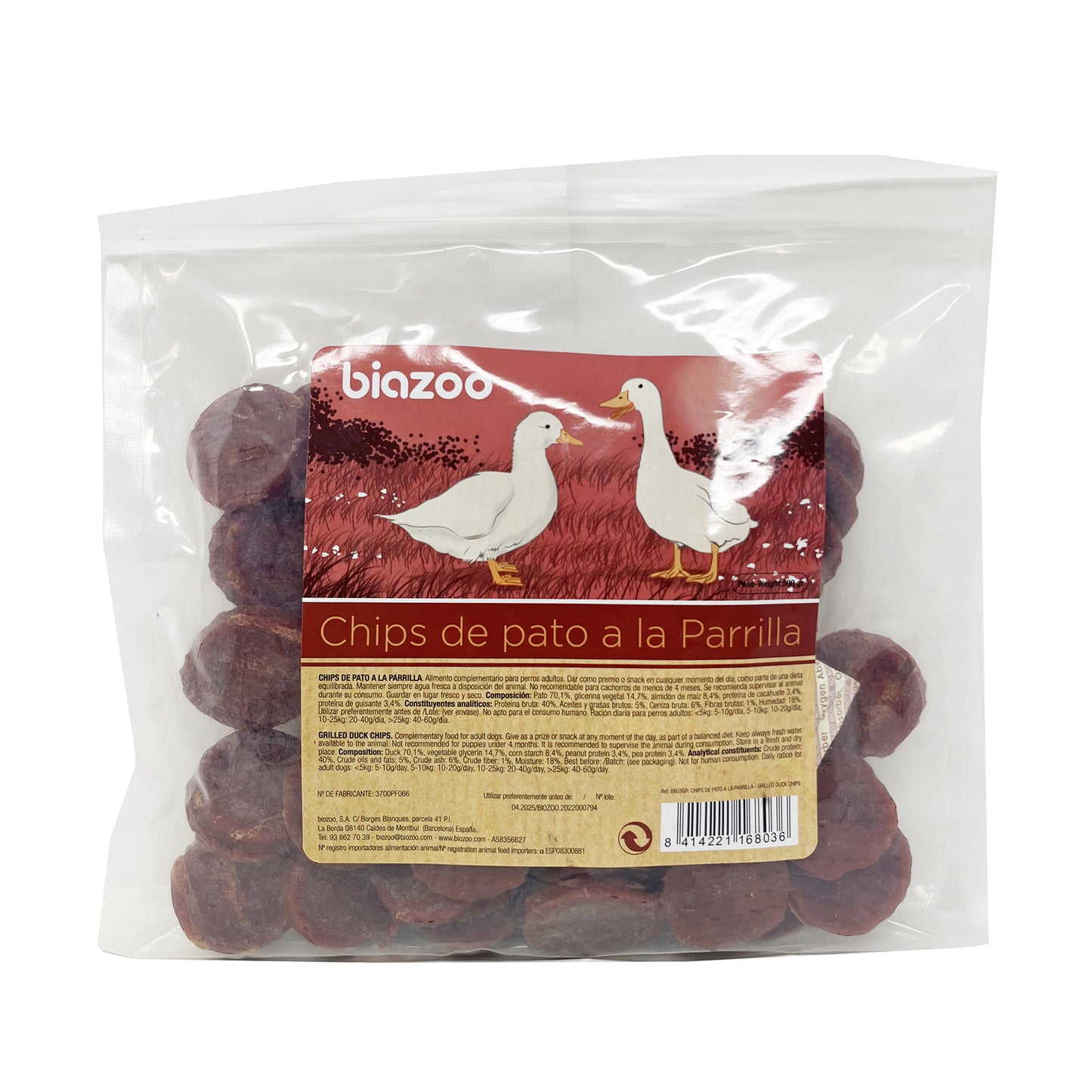 Grilled duck chips 500grs