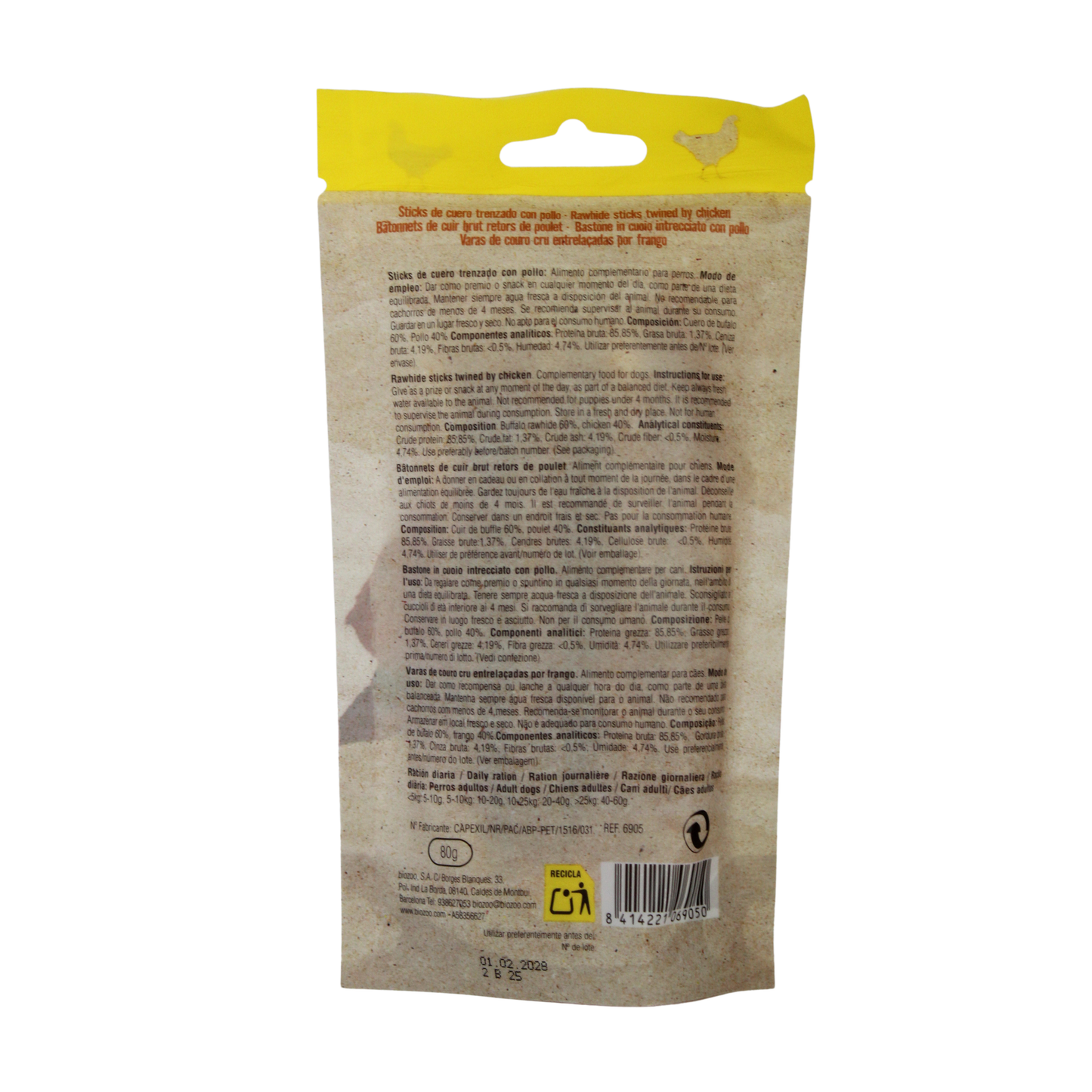 Rawhide Stick Twined by Chicken 80 grs