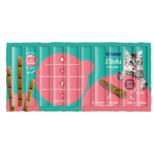 Salmon Sticks for Cats 10 uds