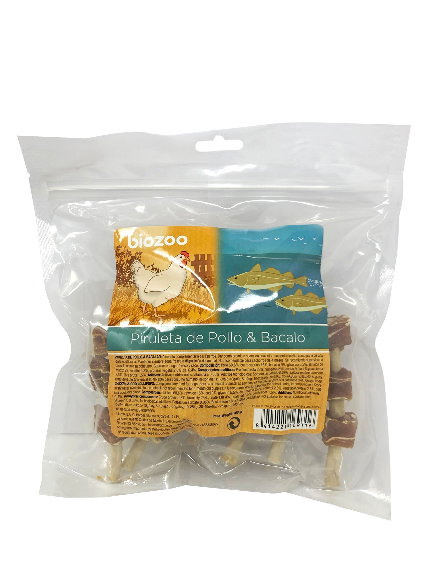 Piruleta de Pollo y Bacalao 500 g