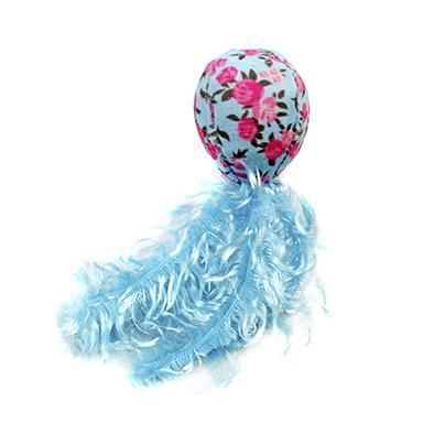 String Ball With Feathers Cat Toy