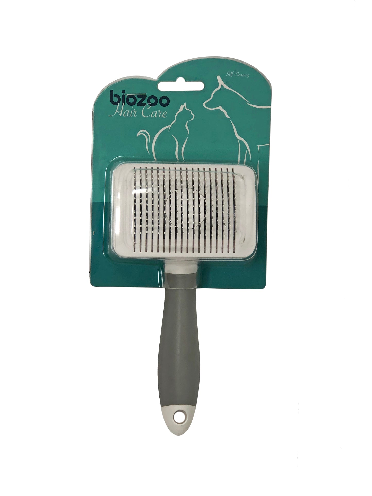 Cepillo autolimpiante para mascotas con púas redondeadas pequeño