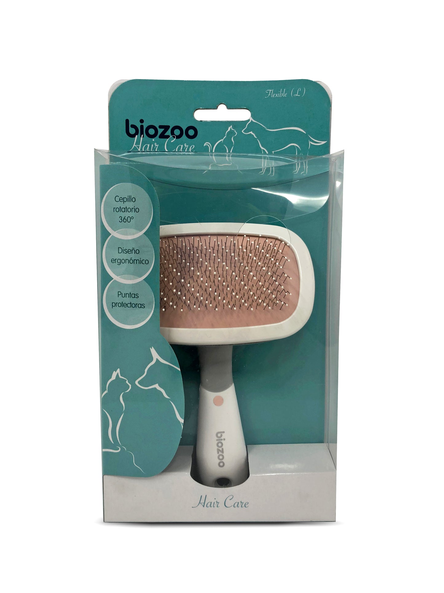 Cepillo para mascotas con cabeza giratoria 360º