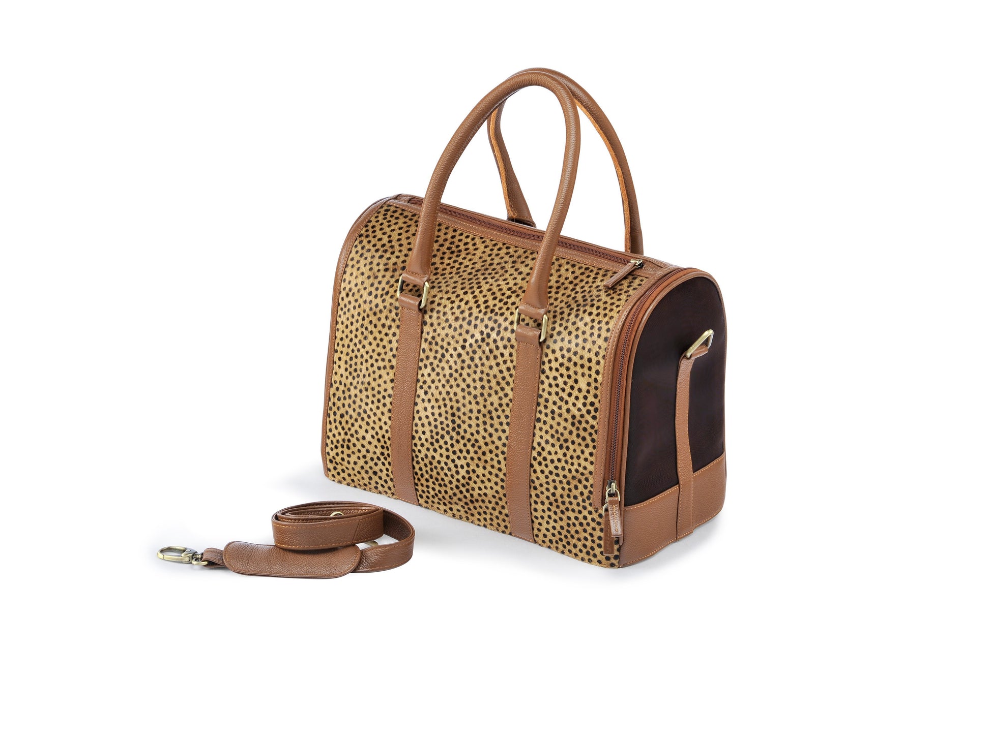 Brunette Leather Animal Print Bag-Handbag-Biozoo-Biozoopets