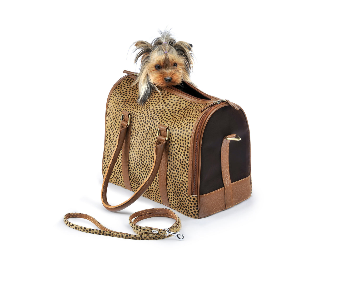 Brunette Leather Animal Print Bag-Handbag-Biozoo-Biozoopets