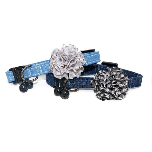 Dark Blue Elegant Cat Collar-Collars-Biozoo-Light Blue-Biozoopets