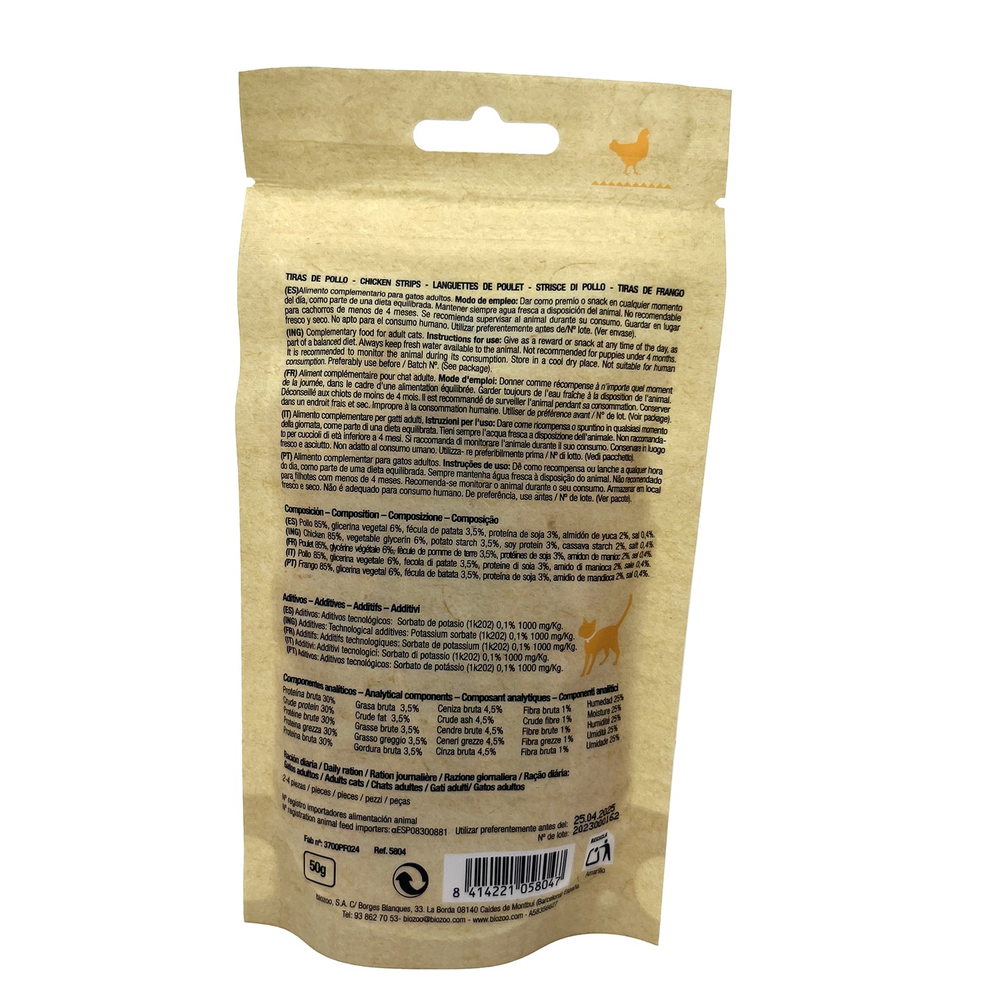 Tiras de pollo 50 g