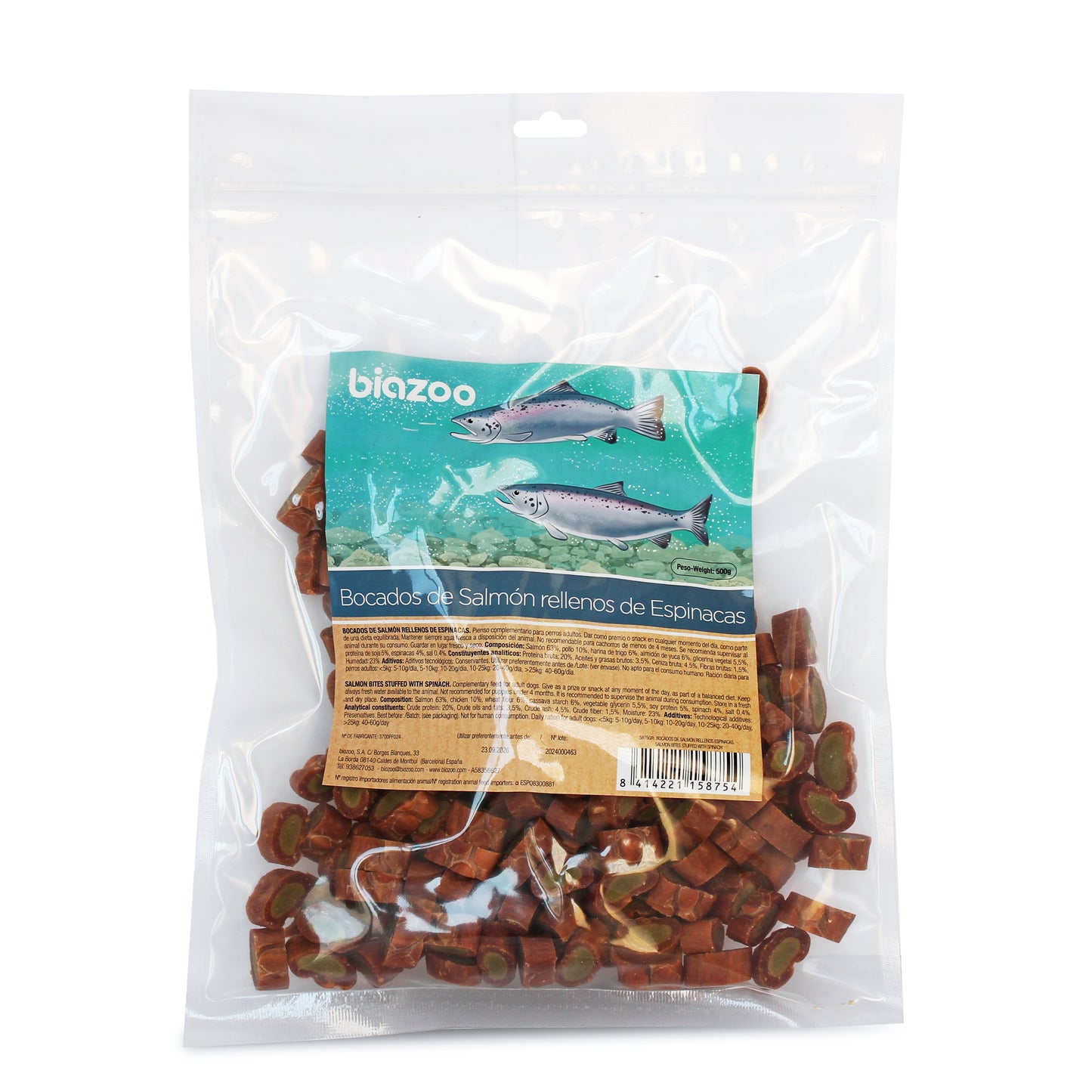 Salmon bites stuffed with spinach 500grs