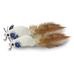 Mouse Duo With Feathers Cat Toy-Toys-Biozoo-Biozoopets