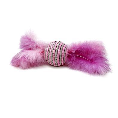 String Ball With Feathers Cat Toy-Toys-Biozoo-Biozoopets
