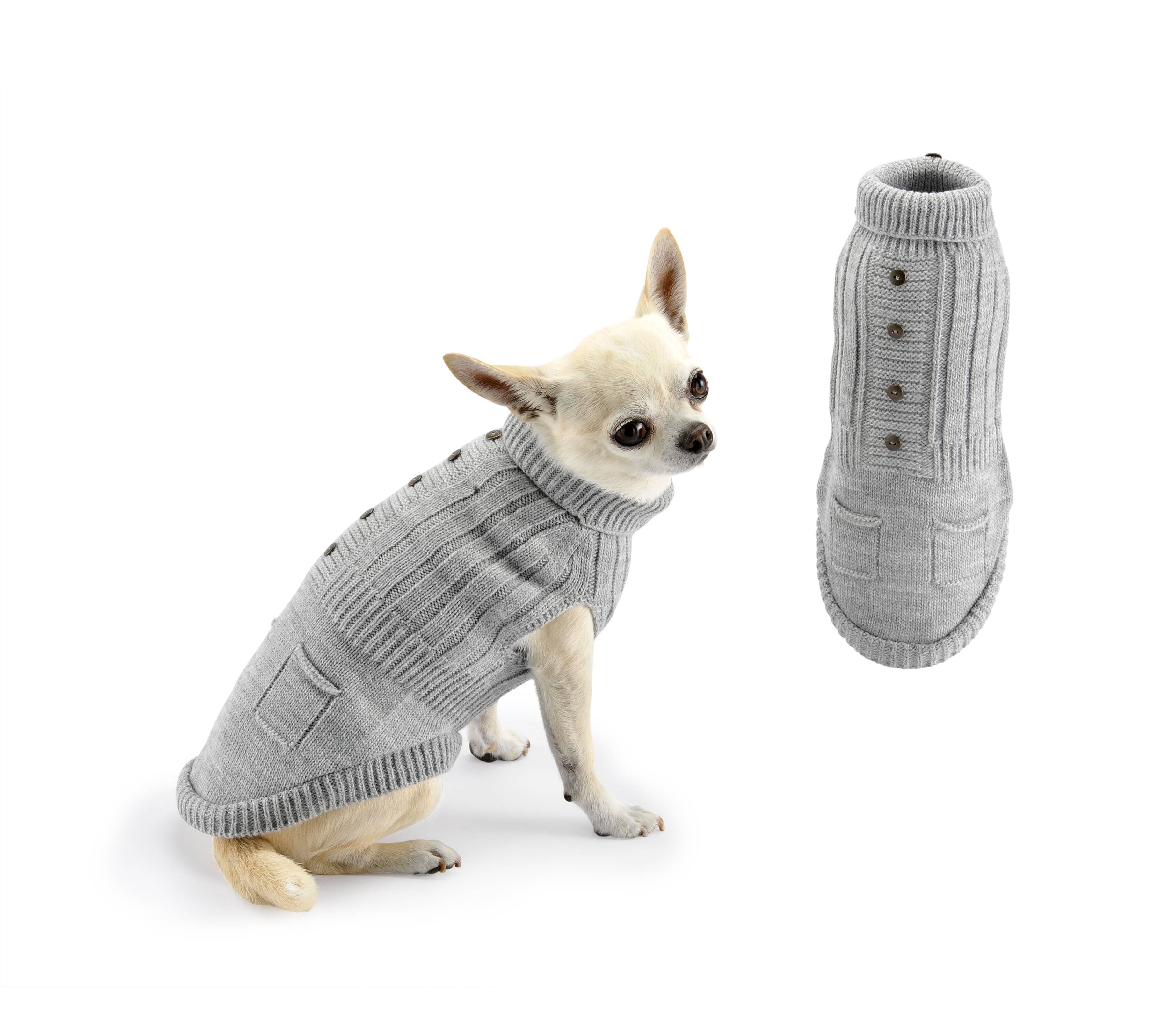Jumper buttons and pockets-Sweaters-Biozoo-Grey-20-Biozoopets