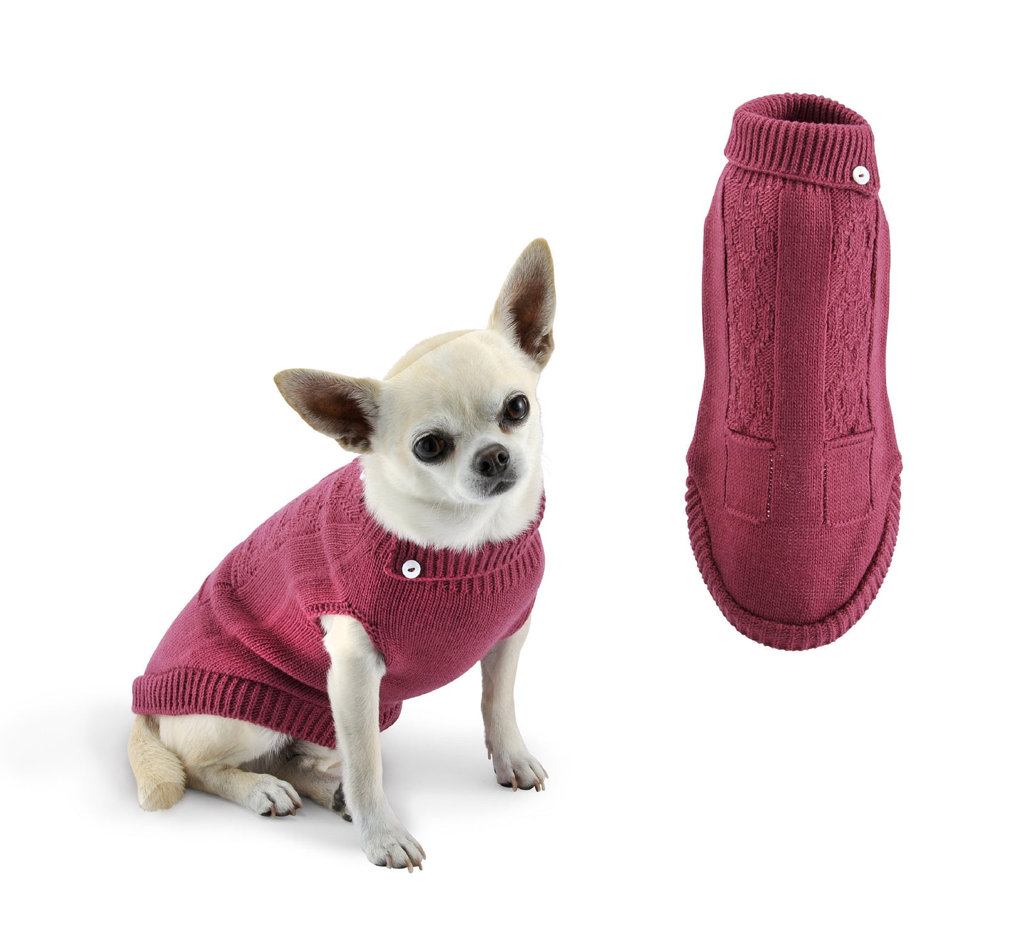 Jumper two borders and button-Sweaters-Biozoo-Purple-20-Biozoopets