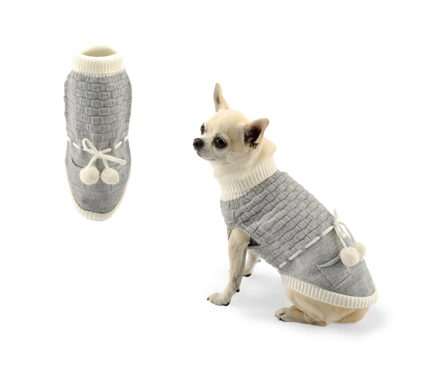 Jumper two tassels-Sweaters-Biozoo-Grey-20-Biozoopets