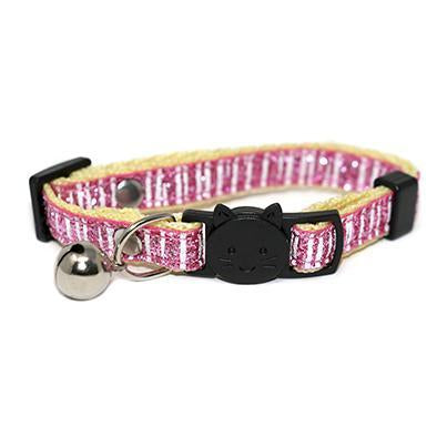 Pet Supplies : Necoichi Kiku Ribbon Bow Tie Cat Collar (Pink) 